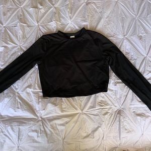 Black Longsleeve Crop Top